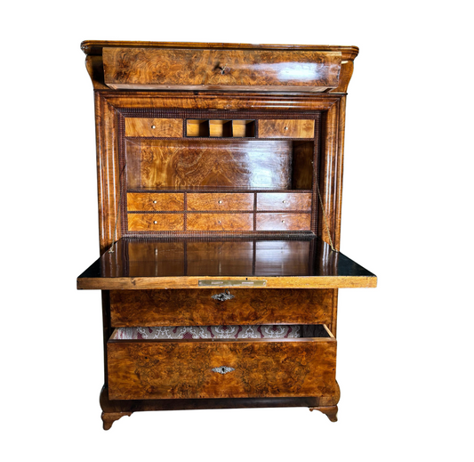 Mid 19th Century Walnut and Mahogany Secretaire