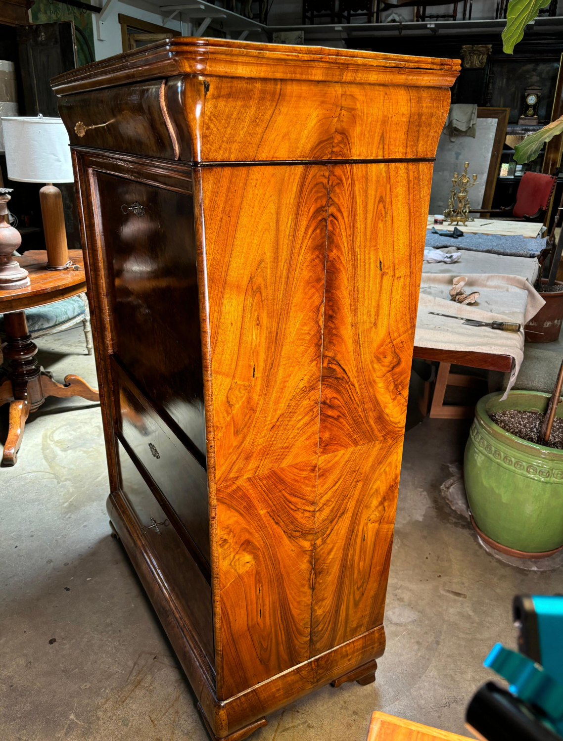 Mid 19th Century Walnut and Mahogany Secretaire