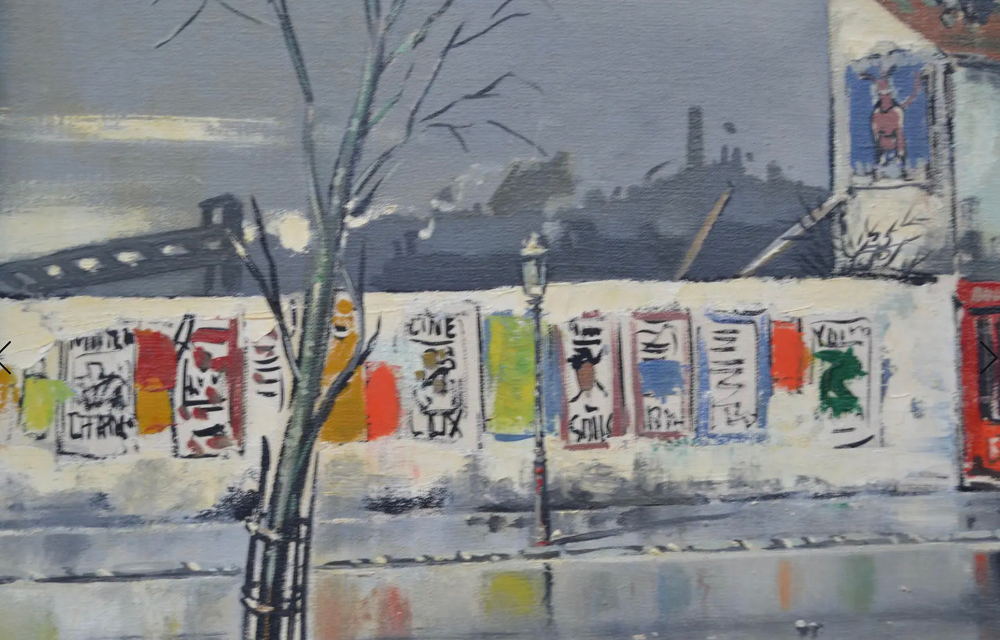 1950 Framed French Industrial Painting Signed Gabriel Marc Louis Ferro