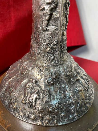 Pair of Hand Hammered Silver Lamps