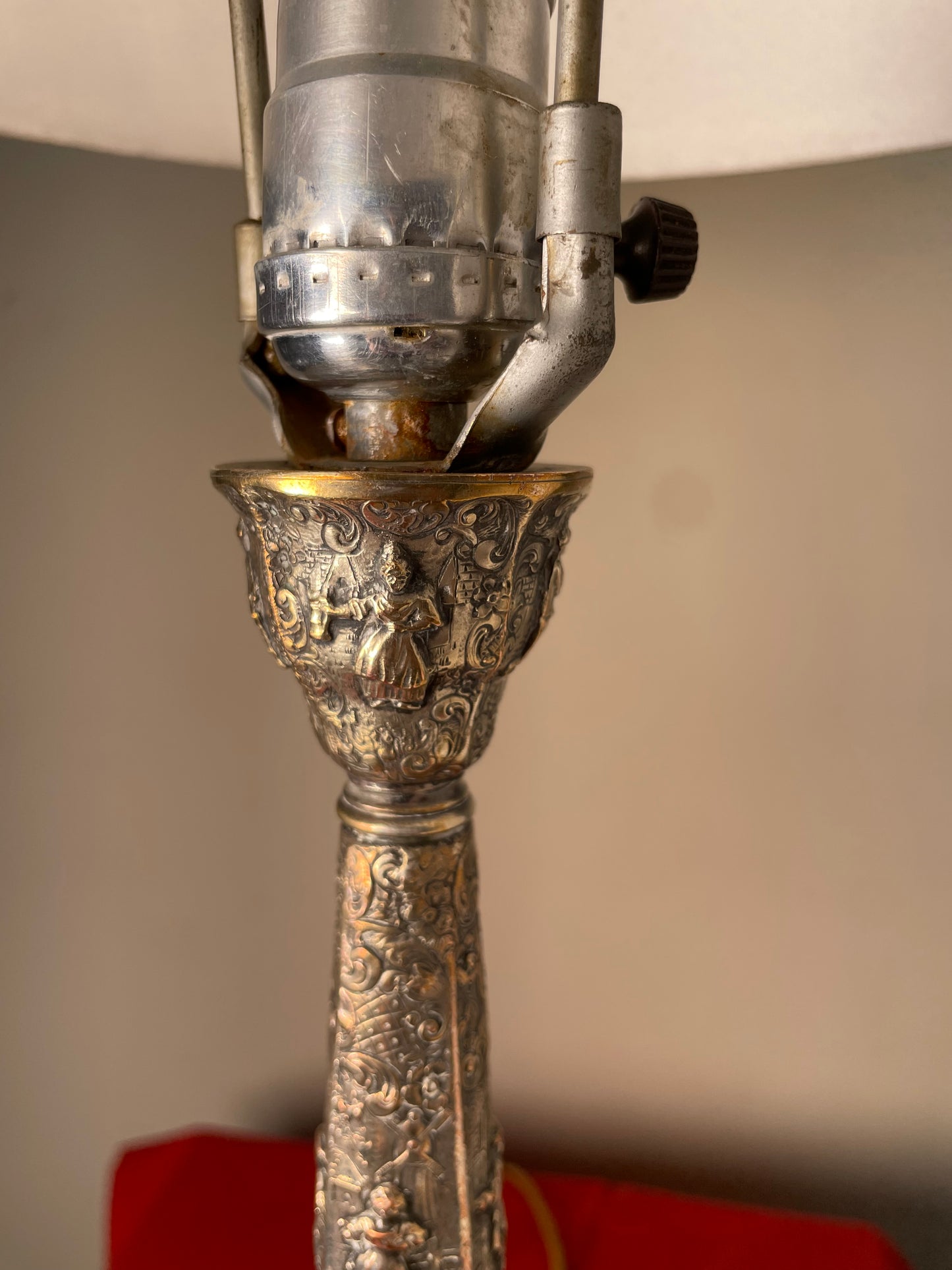 Pair of Hand Hammered Silver Lamps