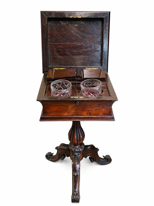 19th Century English Rosewood Teapoy Table