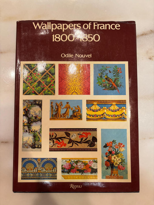 Vintage hardcover book 'Wallpapers of France', 1800-1850 by Odile Nouvel