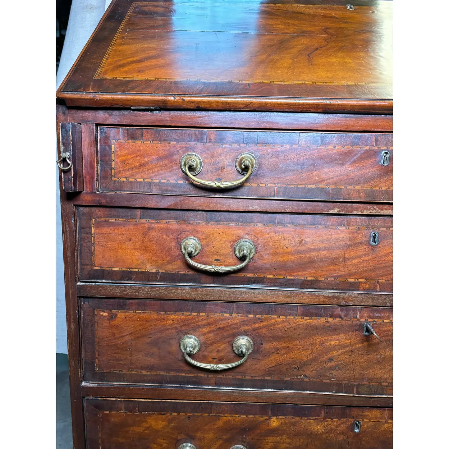 English Mahogany George III Slant Top Desk