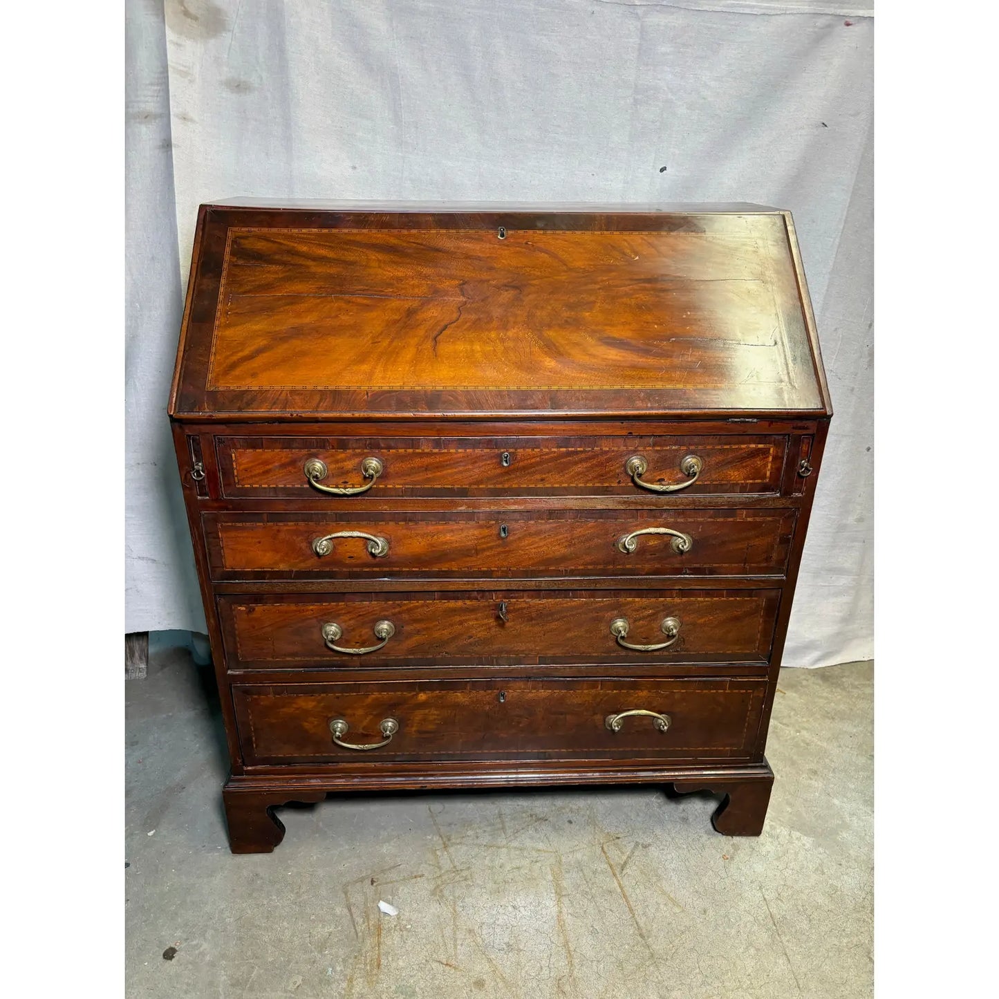 English Mahogany George III Slant Top Desk
