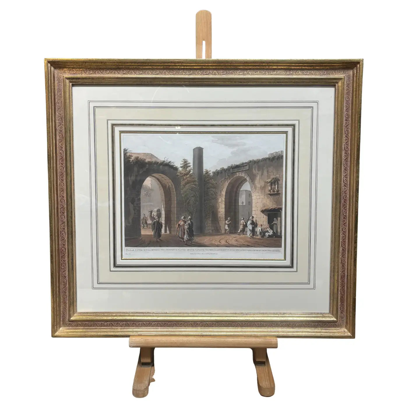 Luigi Mayer - Affixed Pillar with Hand Gilded Frame