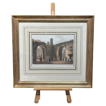 Luigi Mayer - Affixed Pillar with Hand Gilded Frame