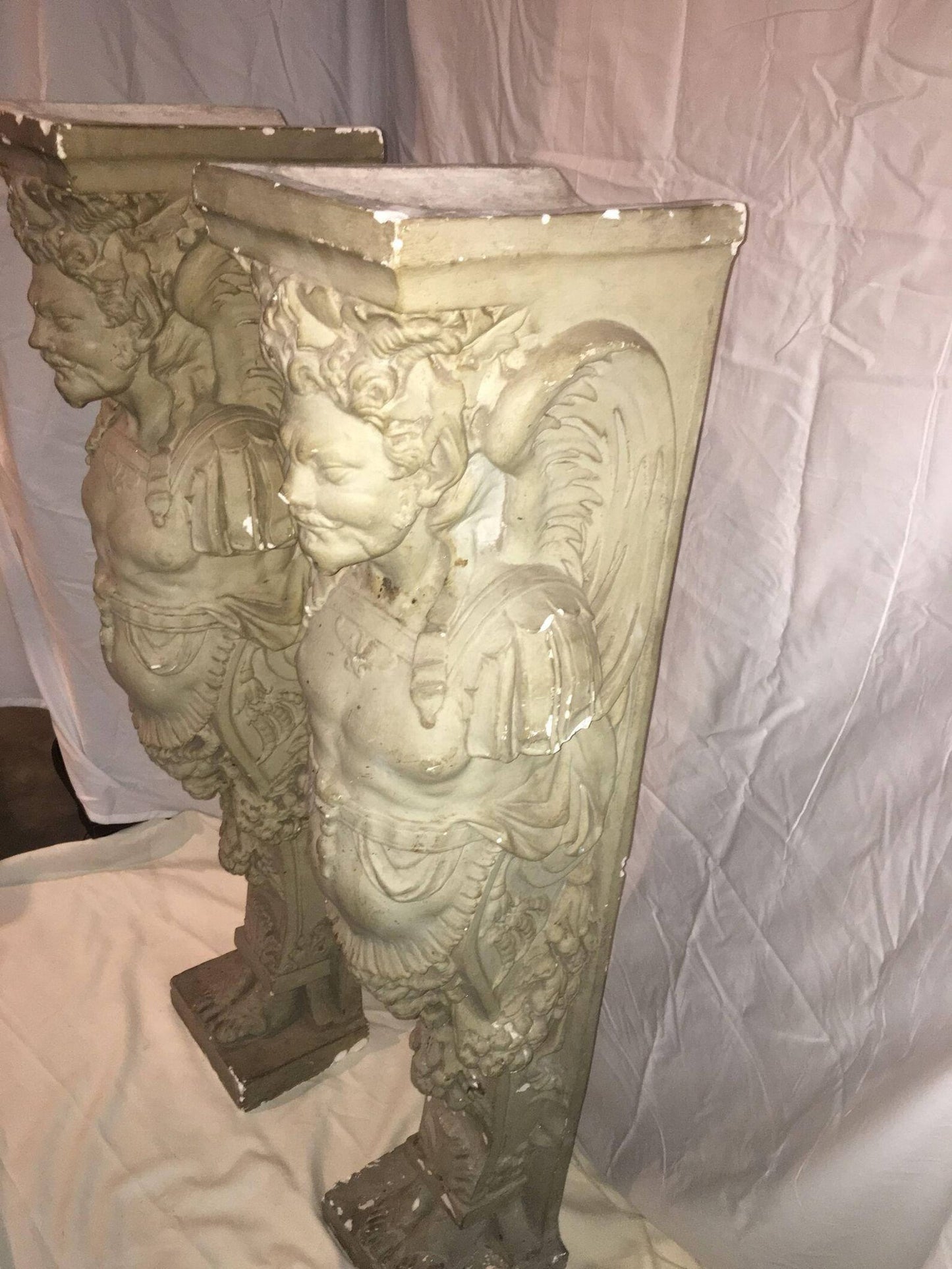 19th Century Pair of Plaster Mantle Fireguards