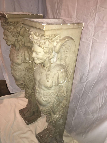 19th Century Pair of Plaster Mantle Fireguards