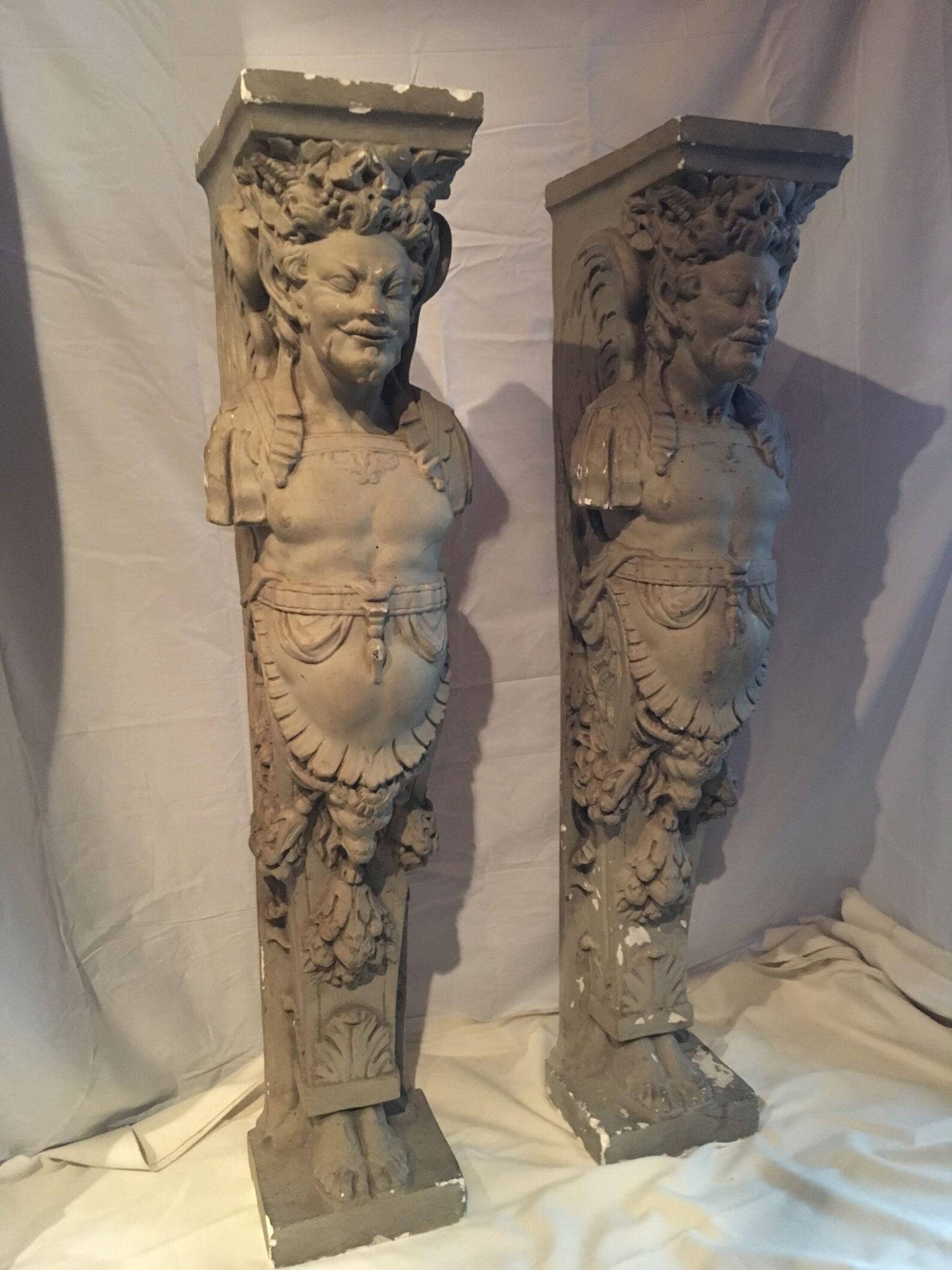 19th Century Pair of Plaster Mantle Fireguards