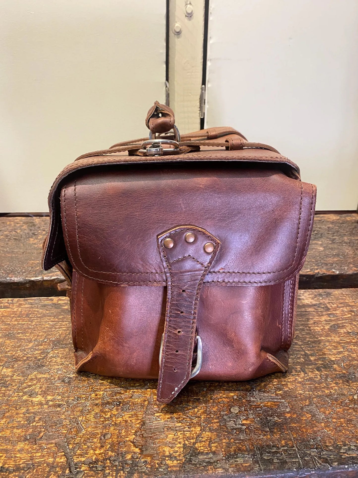 Saddleback Leather Side Pocket Leather Duffle Bag