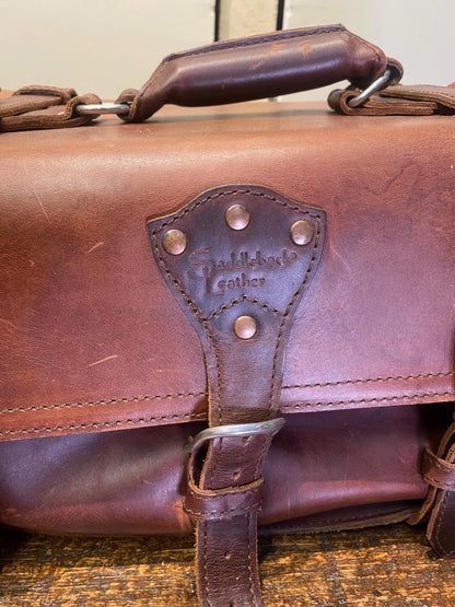 Saddleback Leather Side Pocket Leather Duffle Bag