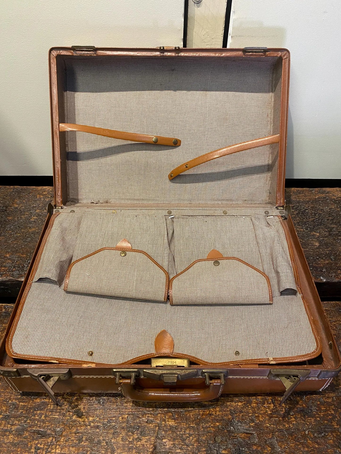 Vintage Brown US Trunk Suitcase