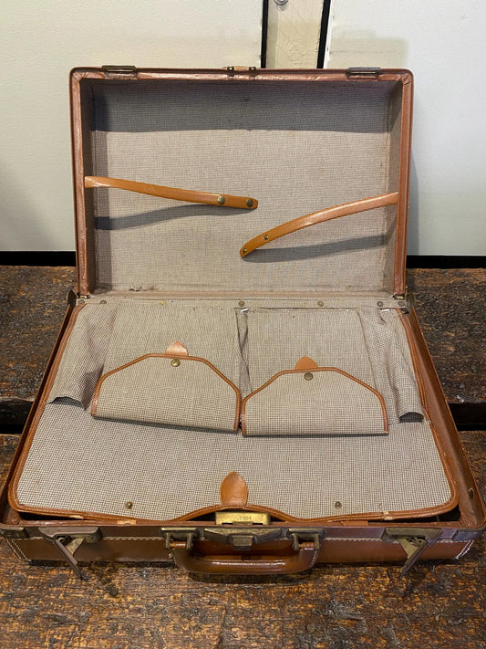 Vintage Brown US Trunk Suitcase