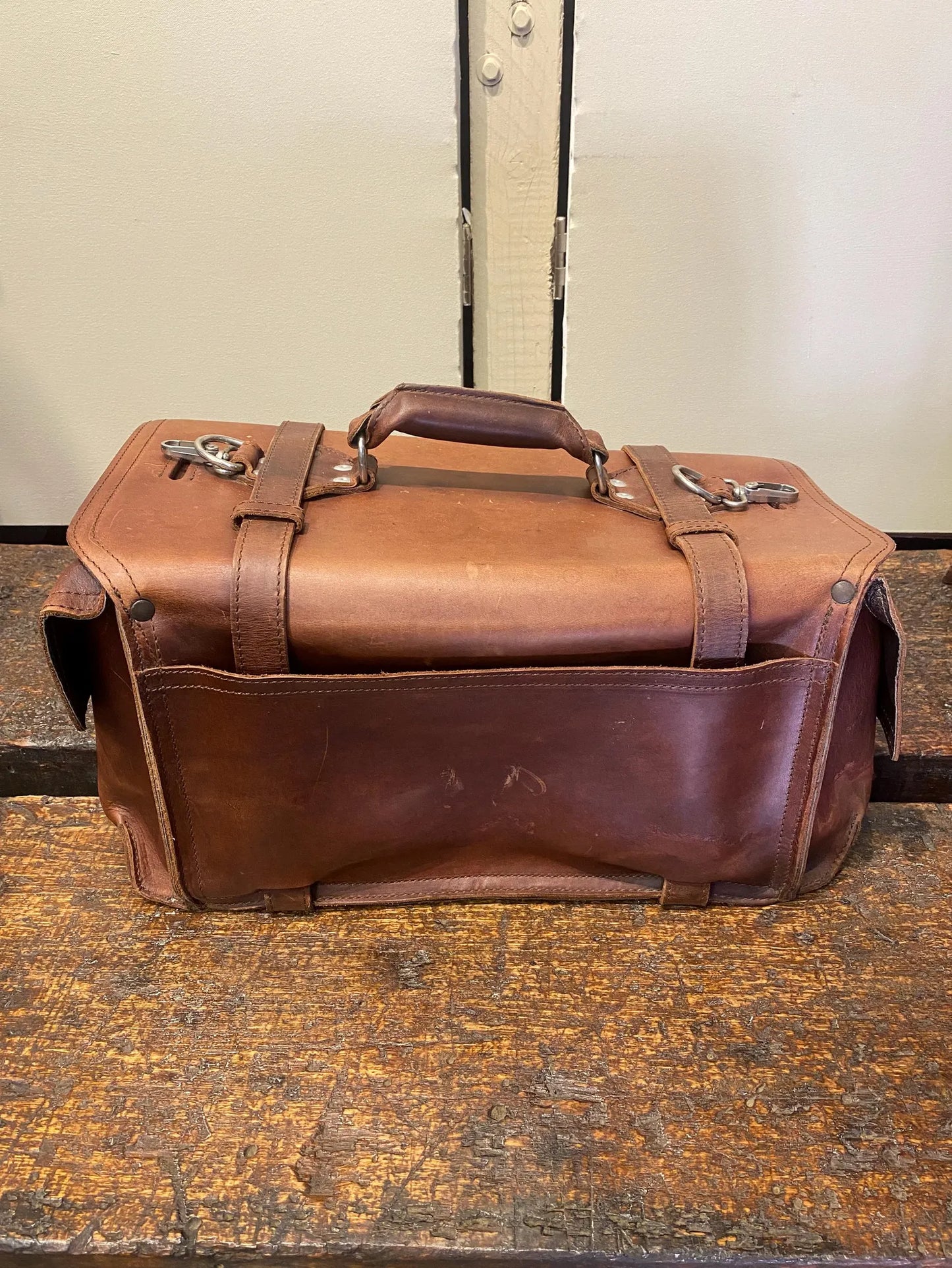 Saddleback Leather Side Pocket Leather Duffle Bag