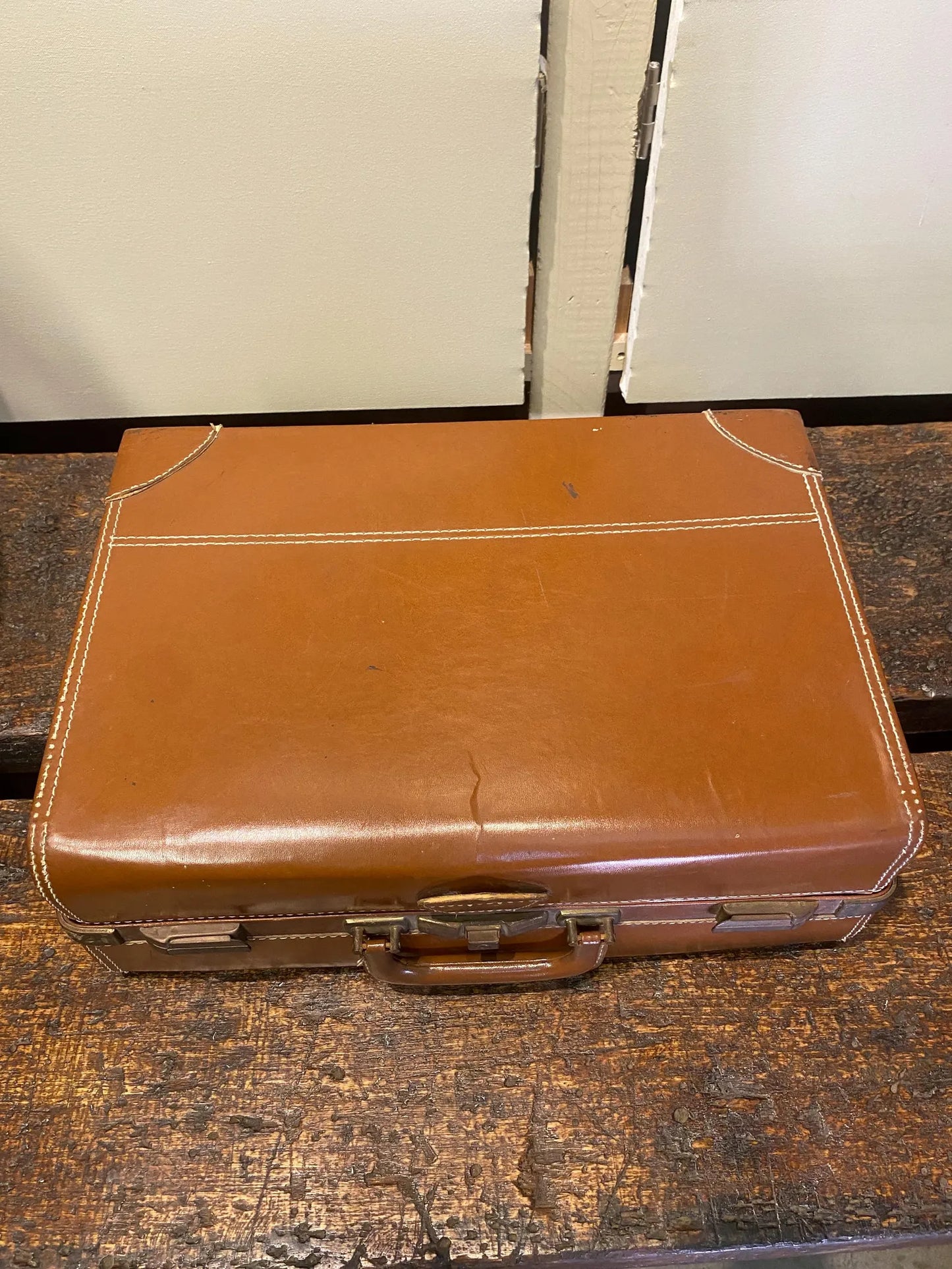 Vintage Brown US Trunk Suitcase
