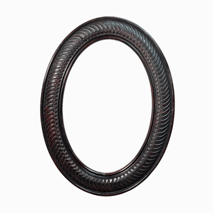 Mahogany Hand-Carved Oval Frame