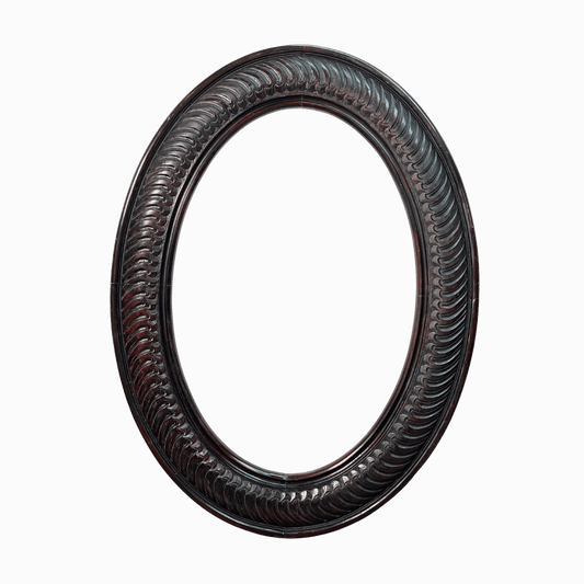 Mahogany Hand-Carved Oval Frame