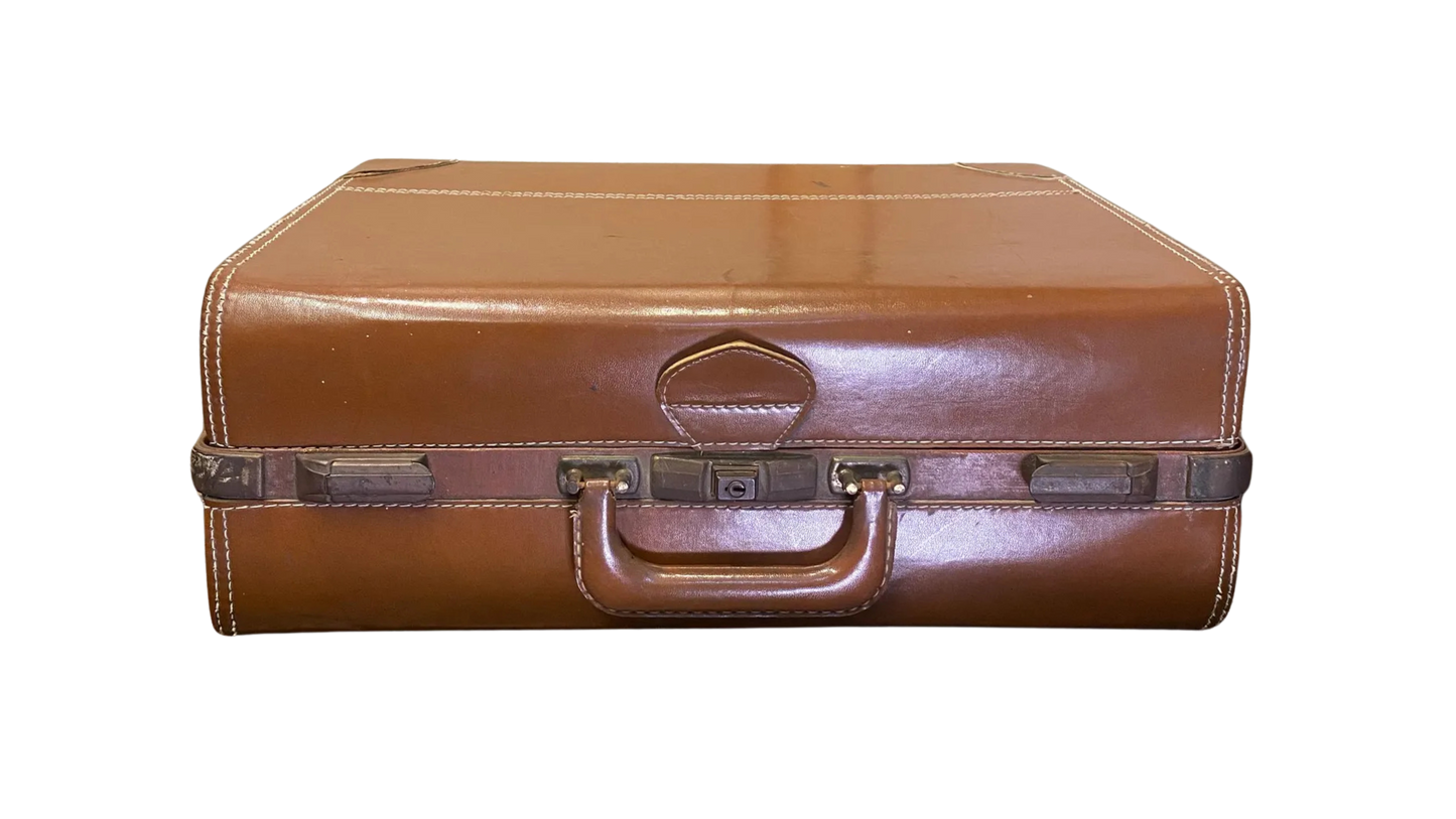 Vintage Brown US Trunk Suitcase