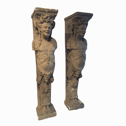 19th Century Pair of Plaster Mantle Fireguards