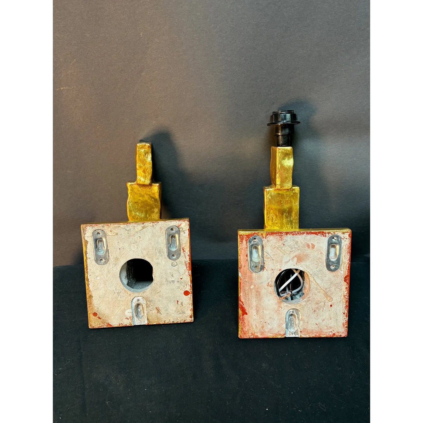 Pair of Gold-Gilded Wall Sconces