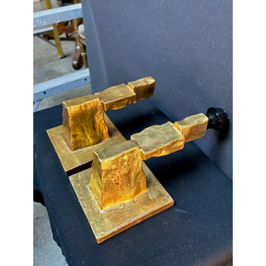 Pair of Gold-Gilded Wall Sconces