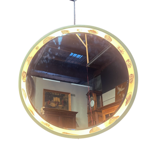 1960s Italian Backlit Wall Mirror with Shell Motif by Fornasetti