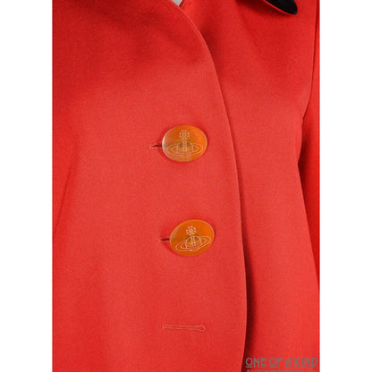 Vivienne Westwood Vintage Red Wool Jacket With Black Velvet Collar, Aw 1990