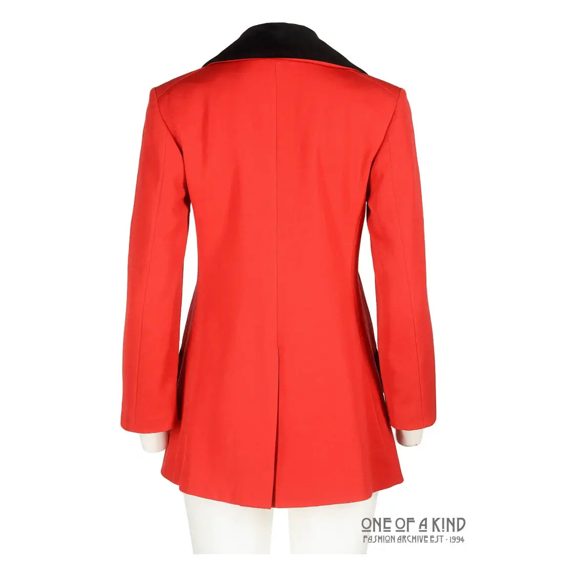 Vivienne Westwood Vintage Red Wool Jacket With Black Velvet Collar, Aw 1990